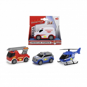 Машинка экстренной службы со светом и звуком, свободный ход, 10 см, 4 вида (Dickie, 3711000)